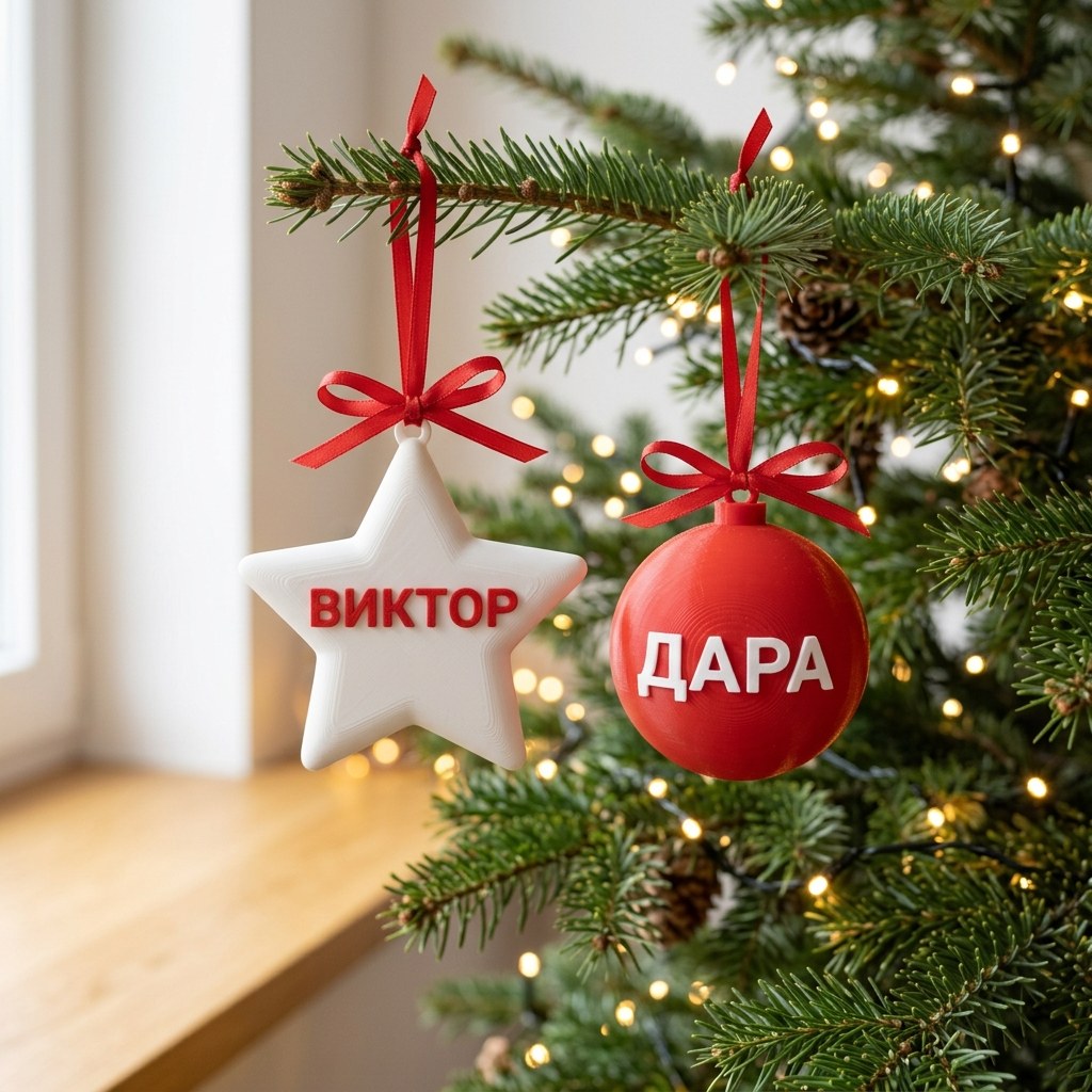 Коледна играчка за елха с име