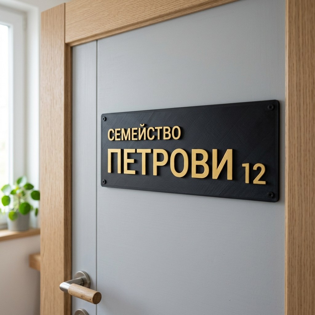 Табелка за врата „Тук живее семейство…“