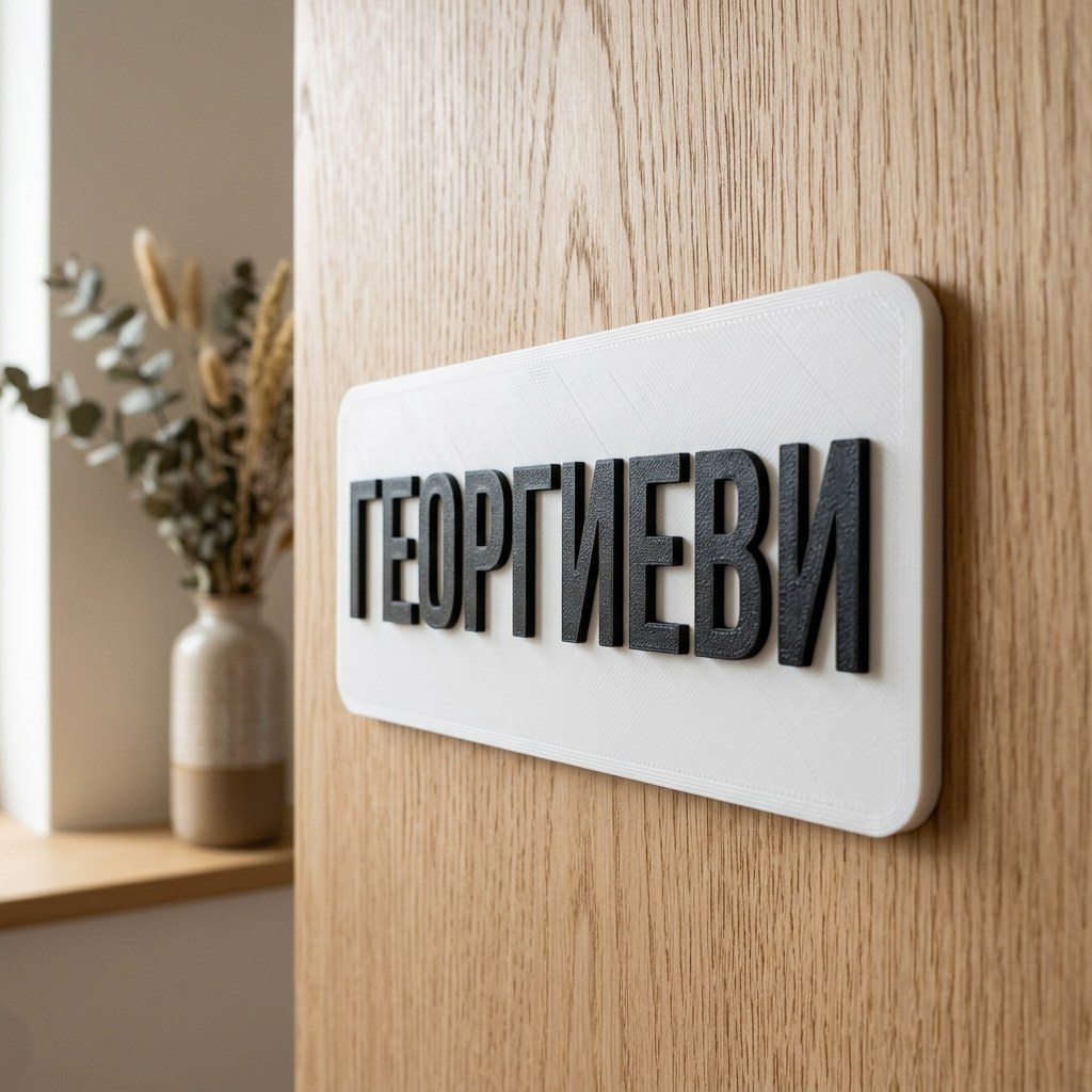 Табелка за врата „Тук живее семейство…“
