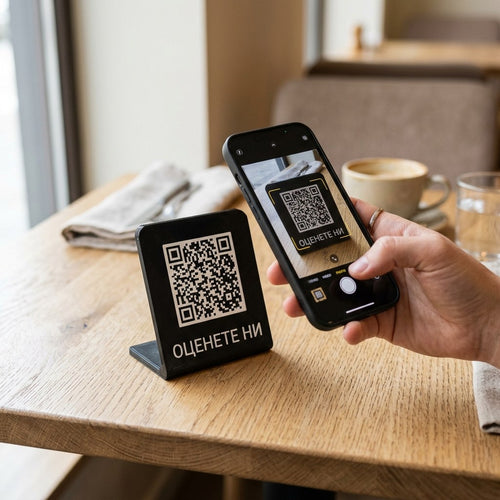 QR стойка „Оставете ни отзив в Google“